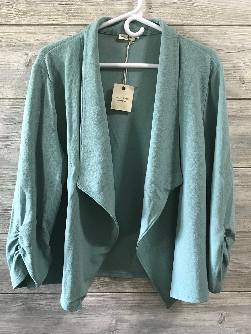 BNWT " And The Why" Open Front Draped Blazer